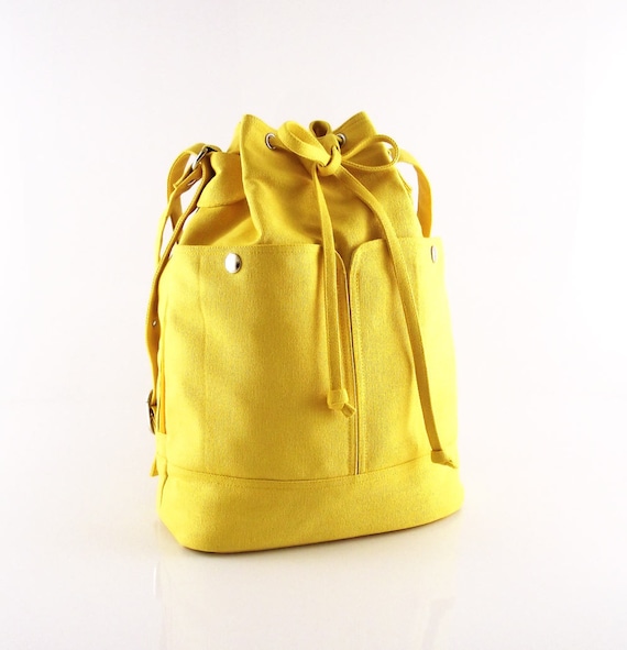 yellow canvas bag