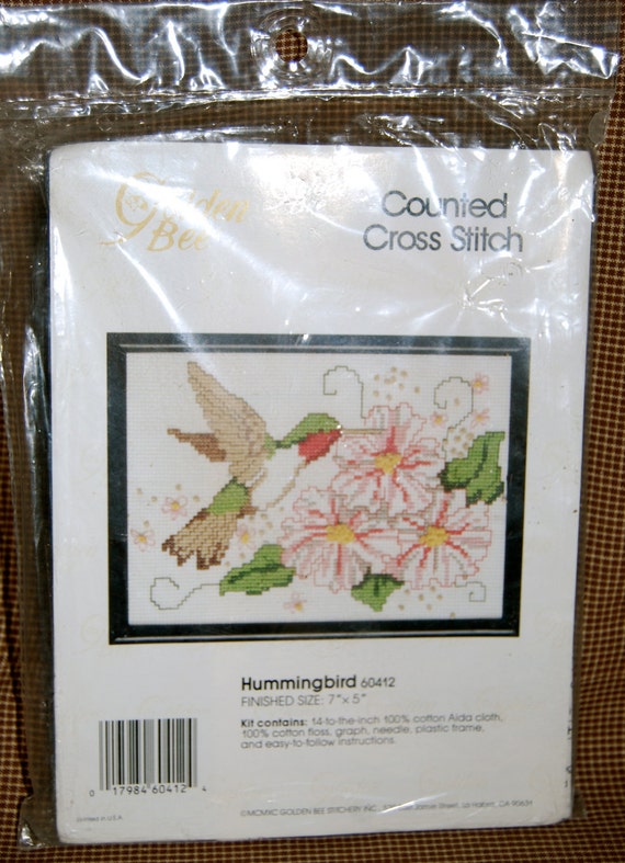 Hummingbird Counted Cross Stitch Kit Complete Kit with Frame