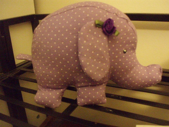 large purple stuffed elephant