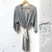 Fine Wool Knit Heather Gray Jersey Robe- Short