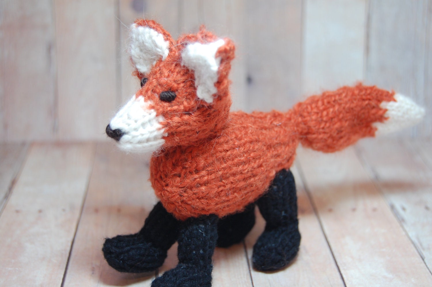 Knitting Pattern Fox Toy Digital Download PDF Waldorf Knit Fox