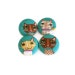 Cat Buttons Handmade Fabric Buttons Cats Kittens on Blue 4 Pack 3cm (last set)