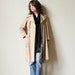 RESERVE 60s Mod Trench Coat - neutral tan vintage Forecaster double breasted jacket, belted cinched waist & dramatic collar