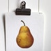 Large vintage language flash card, pear, 1980's