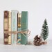 Home decor book set, greens and yellows, set of five