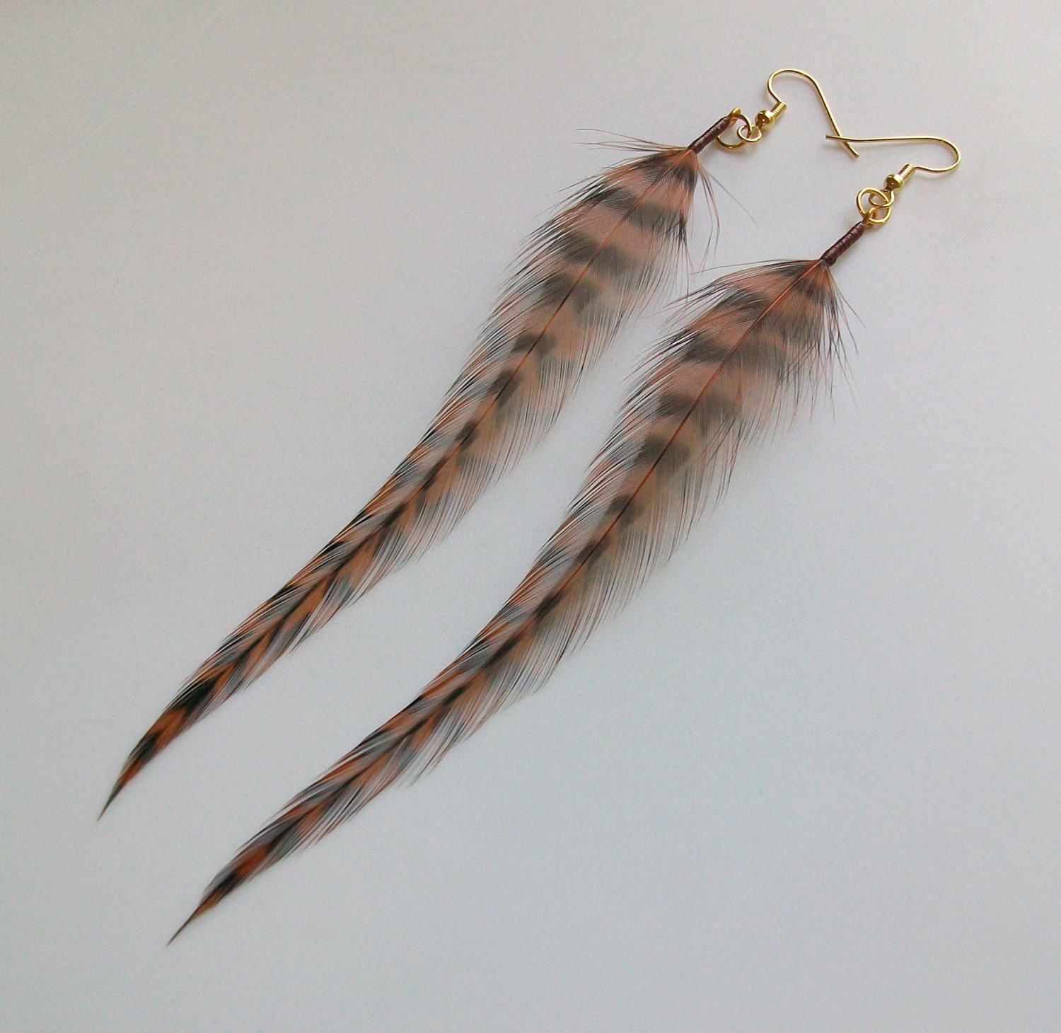 Brown and Black Tiger Stripe Fly Fishing Feather by dakotasflyshop