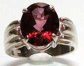 Red Topaz ring, solitaire ring, birthstone ring, red, cocktail ring, s7   "Merlot Wine"