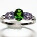 Chrome Diopside accented with Tanzanite custom hand set genuine gemstones in 10k white gold s9 gifts for her "Irish Eyes"