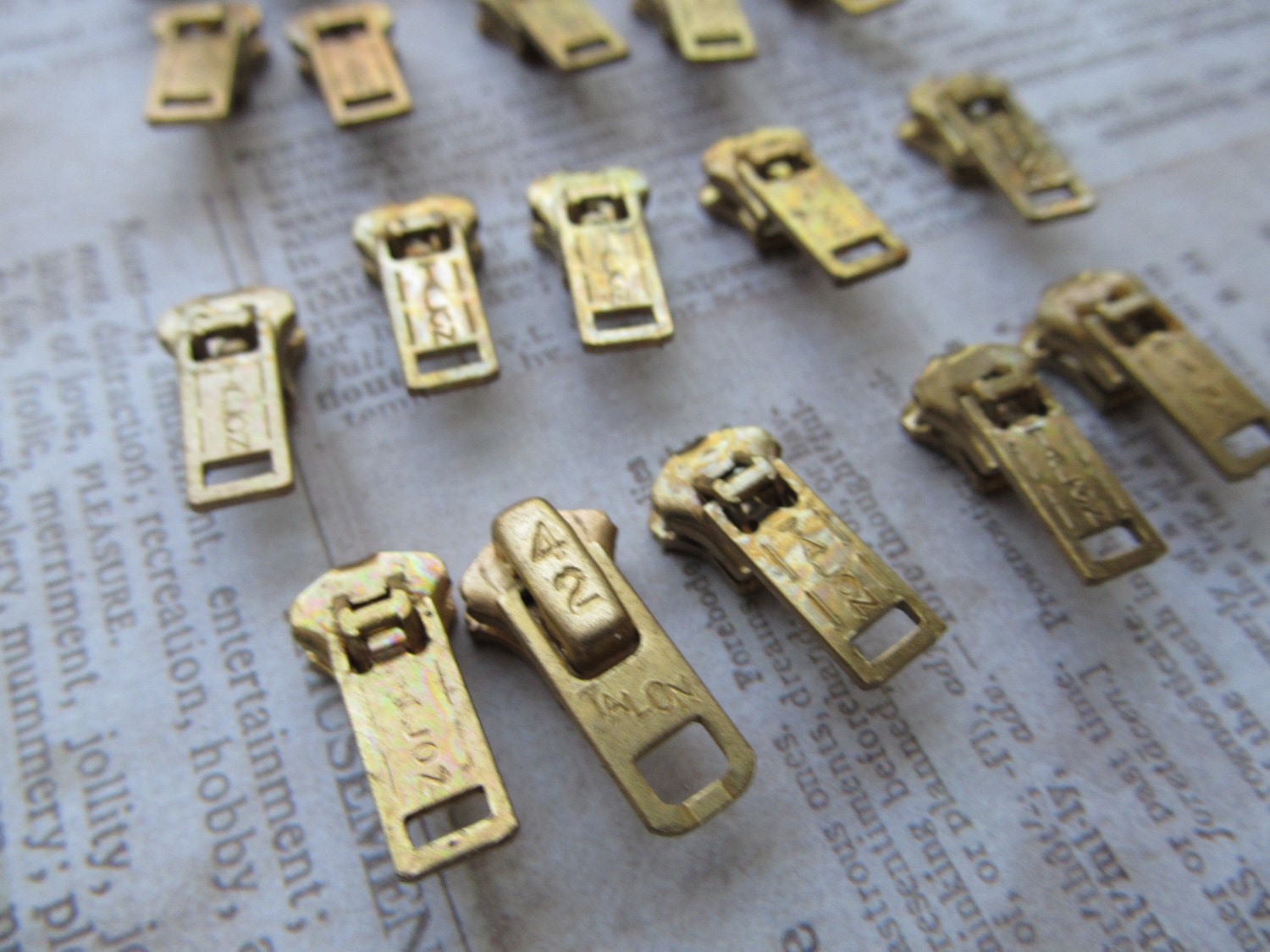Vintage Brass Zipper Pulls Vintage Brass Zipper Pulls