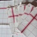 Last One Vintage French Linen Torchons/Teatowels Red Stripes Mon FL Red Check Never Used Would make Great Napkins