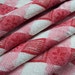 Antique French Fabric Linen Cotton Alsace Plaid Gingham Check Red and White Faded