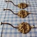 3 Antique French Brass Art Nouveau Style Coat Hooks Roses Grapes Heavy Decorative and Very French