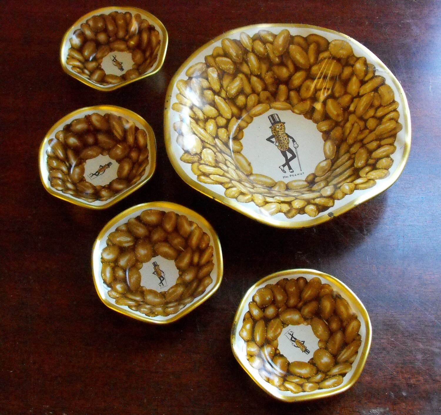 Set of 5 Vintage Planters Peanut Bowls Haute Juice