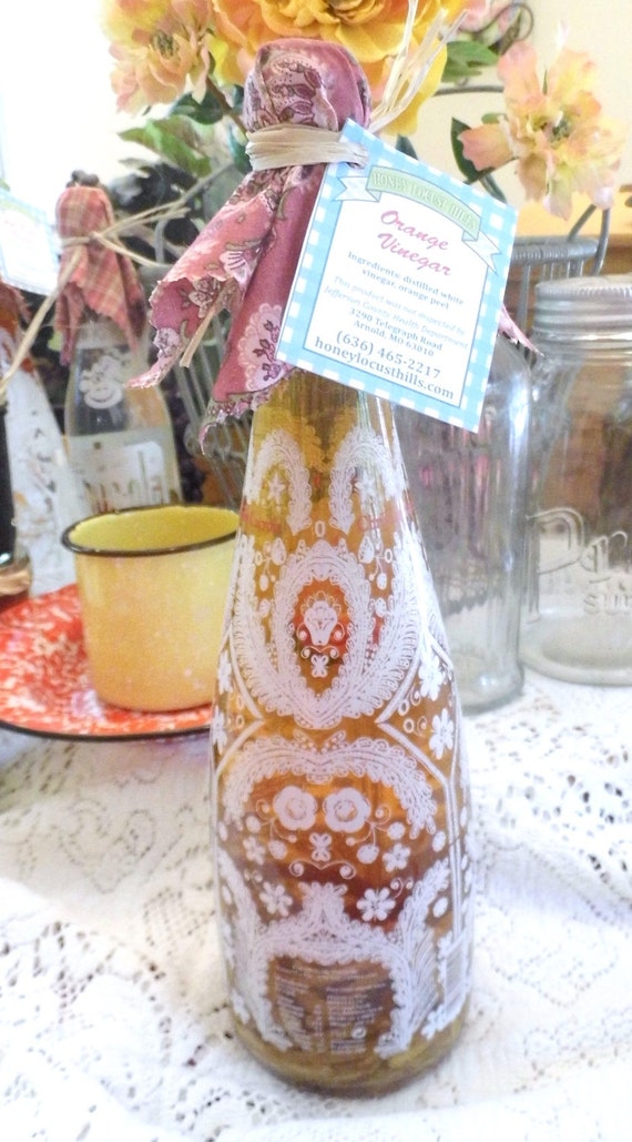 Orange Flavored Vinegar in Vintage Christian Lacroix Evian