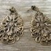 Long Bronze Earrings, Filigree, Boho on Posts