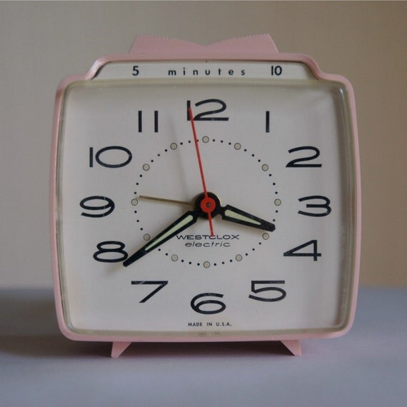 Pink Alarm Clock Mid Century Westclox Drowse Electric