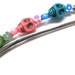 Sugar Skull Book Mark Day Of The Dead Pink Green Blue Bookmark