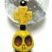 Big Daddy Large Yellow Sugar Skull & Sugar Cross Key Chain Pendant
