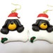 Puppies in Santa Hats Earrings Holiday Cheer Christmas Jewelry