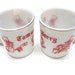 Tom Jerry Milkglass Mugs Coffee Cups Winter Snow Drink Set of Two Holiday Christmas
