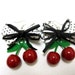 Rockabilly Jewelry Fresh Fruit Cherry Earrings Day Of The Dead