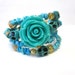 Bonnie Blue Sugar Skull Bracelet Day of The Dead Wrap Around Cuff Rose