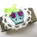 Turquoise Blue Sugar Skull Bangle Bracelet Day Of The Dead Jewelry