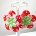 Rockabilly Flower Earrings Polka Dot Jewelry White Red Green Pink