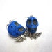 Day Of The Dead Earrings Sugar Skull Jewelry Blue Wings Dangle Earrings