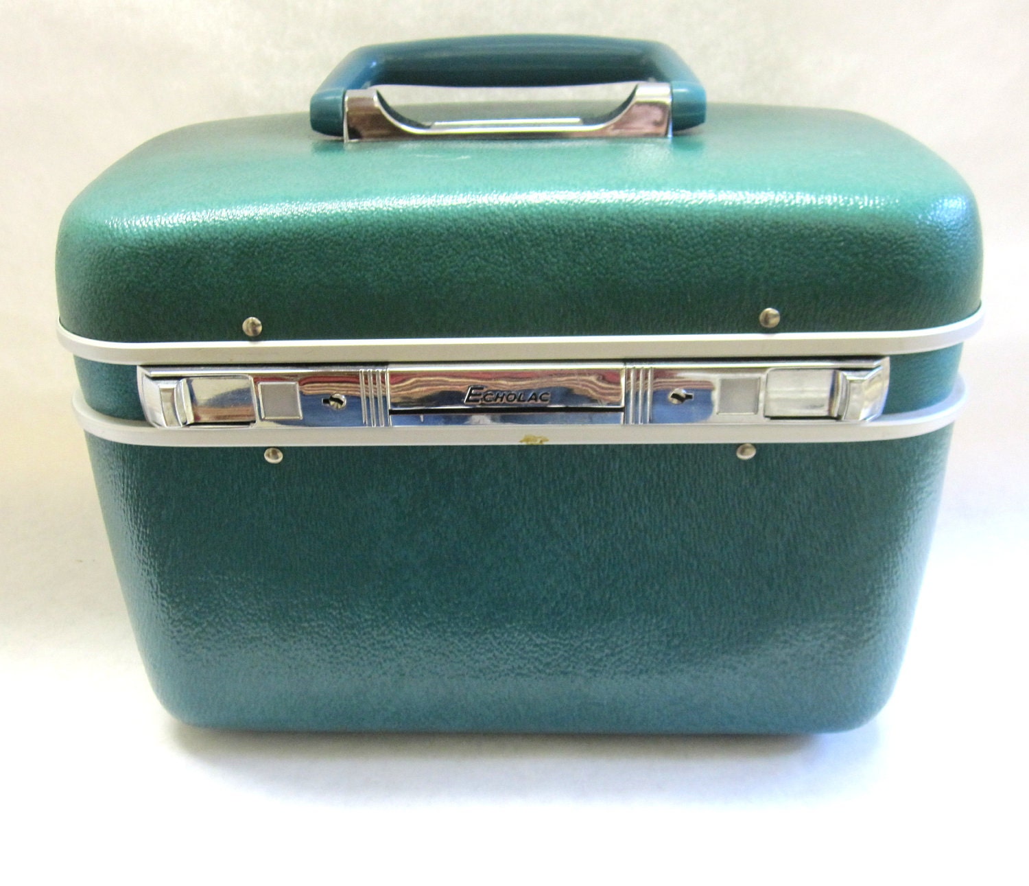 EchoLac Cosmetic Carry on Travel Cosmetic Train Case Teal Aqua