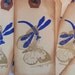 Gift Tags/ Vintage Inspired Butterfly/Dragonfly Hand stamped Tags (Set of 6)