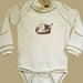 Organic baby clothes, onesie, baby fox, designer with elbow and bum patches, boy or girl