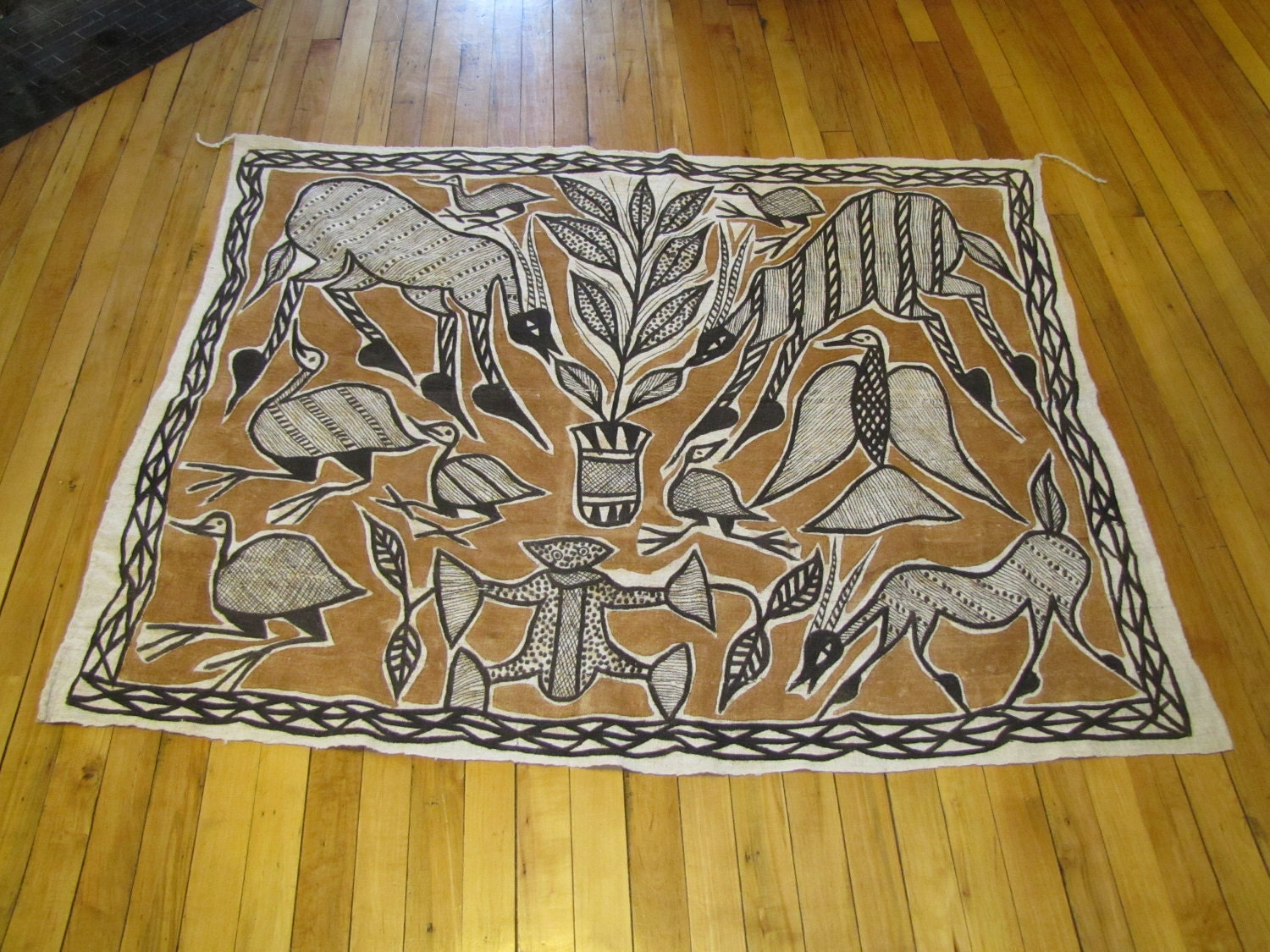 African Mud Cloth Animal Print Tapestry Bogolanfini