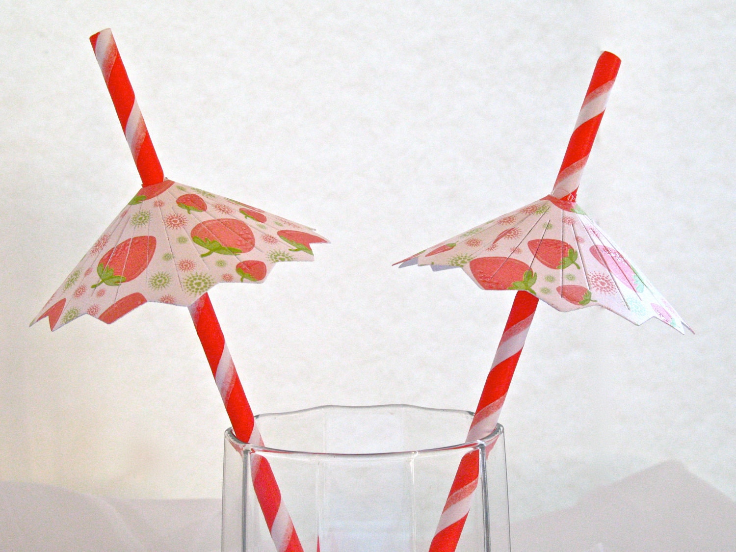 Strawberry Drink Umbrellas and Mini Flags on by Simplycutestuff