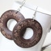 Buy 3 get 1 FREE// Dark Brown Little Flower Cut Wood Earring,Donuts shape , Naturally Beauty Wood Earring