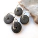 Beach Stone Jewelry Supplies - DARK HOOPS by StoneAlone - Beach Rock Pairs, Stone Wheels with Open Jump Rings