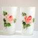 Hazel Atlas Frosted Glass Tumblers (2) with Pink Roses