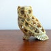 Owl Figurine, Carved Stone with Baby Owl Inside, Halloween Decor