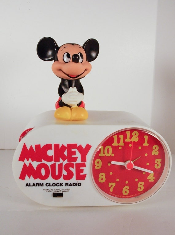 Vintage Mickey Mouse Radio Alarm Clock 1970's In Box by culPOPture