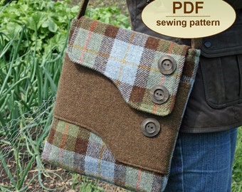 Sewing pattern to make the Melford Messenger Bag - PDF pattern INSTANT DOWNLOAD