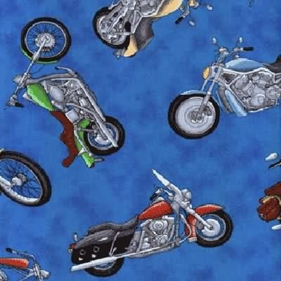 Cotton Novelty Fabric Motorcycles By Timeless Treasures