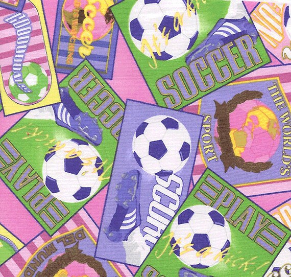 One yard cotton novelty fabric Sports Collage by Jeremy