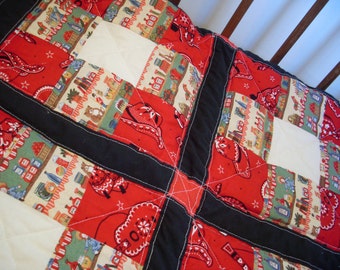 Western Crib Quilt, Bandana and General Store