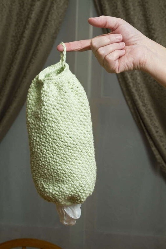 Light Green Crochet Poop Bag Dispenser