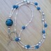 Beaded Lanyard ID Badge Holder TEAL SWIRLS Teacher Nurse Student Eyeglass Leash