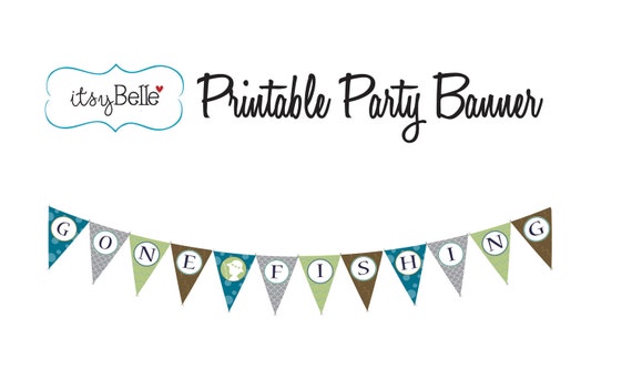 Items similar to Lil Fisherman Collection - PRINTABLE Party Banner