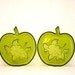 Vintage Hazel Atlas Green Apple Blossom Plates: Set of Two
