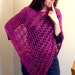 ON SALE - Sparkly Pink and Fuzzy Magenta Lacy Shawl / Poncho (Size - fits most)