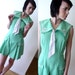 rare vtg 60s Mint Green STARS mod ascot SAILOR ROMPER jumpsuit nautical summer Medium dolly