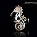 Sterling Silver Seahorse Ring - Aqua " READY TO SHIP"